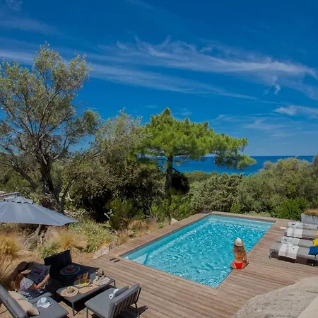 Villa Bodri, Maison En Pierre Avec Vue Mer Et Piscine Chauffee L'Ile-Rousse  Exterior photo